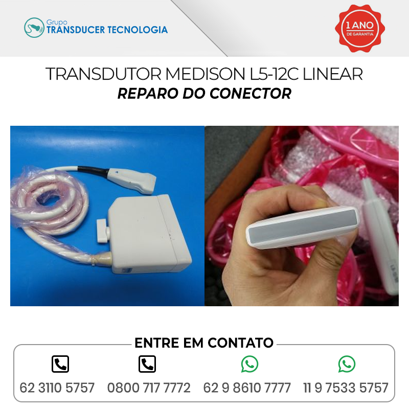 REPARO DO CONECTOR TRANSDUTOR MEDISON L5 12C LINEAR