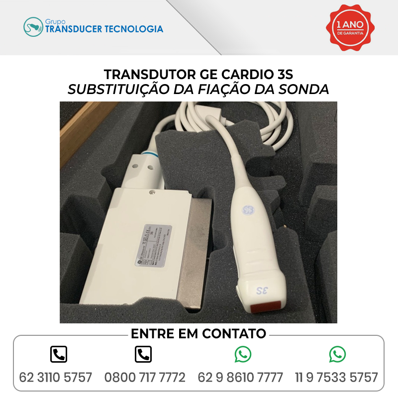 SUBSTITUICAO DA FIACAO DA SONDA TRANSDUTOR GE CARDIO 3S