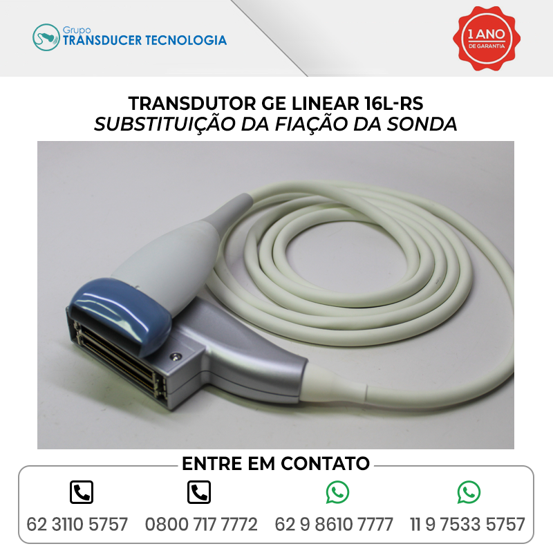 SUBSTITUICAO DA FIACAO DA SONDA TRANSDUTOR GE LINEAR 16L RS