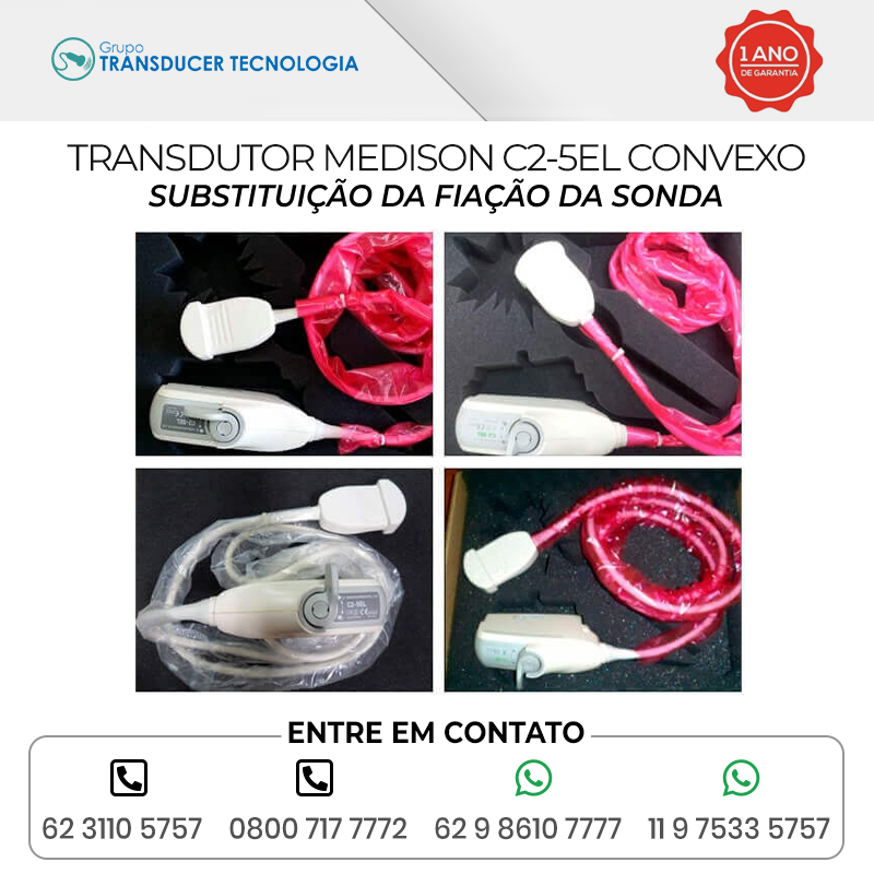 SUBSTITUICAO DA FIACAO DA SONDA TRANSDUTOR MEDISON C2 5EL CONVEXO