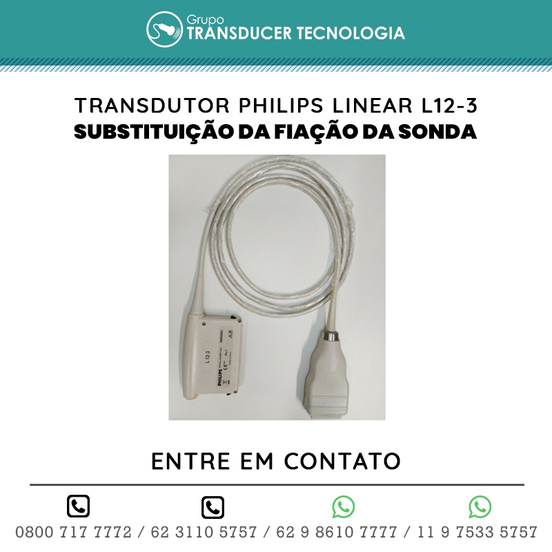 SUBSTITUICAO DA FIACAO DA SONDA TRANSDUTOR PHILIPS LINEAR L12 3