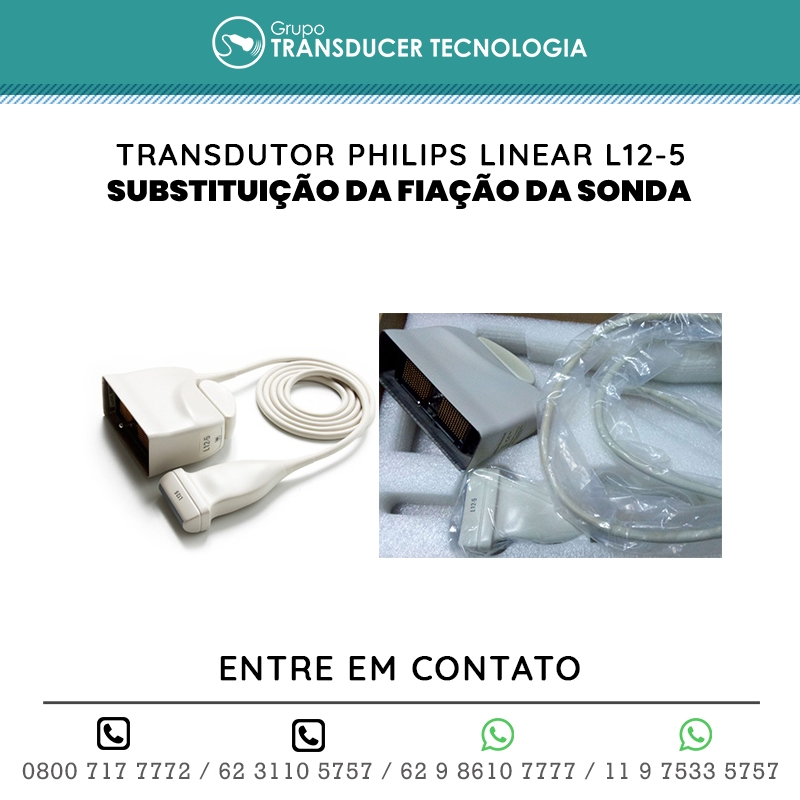 SUBSTITUICAO DA FIACAO DA SONDA TRANSDUTOR PHILIPS LINEAR L12 5