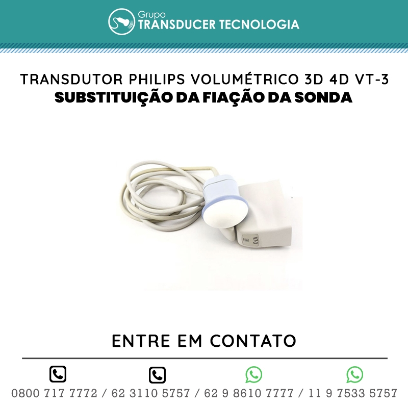 SUBSTITUICAO DA FIACAO DA SONDA TRANSDUTOR PHILIPS VOLUMETRICO 3D 4D VT 3
