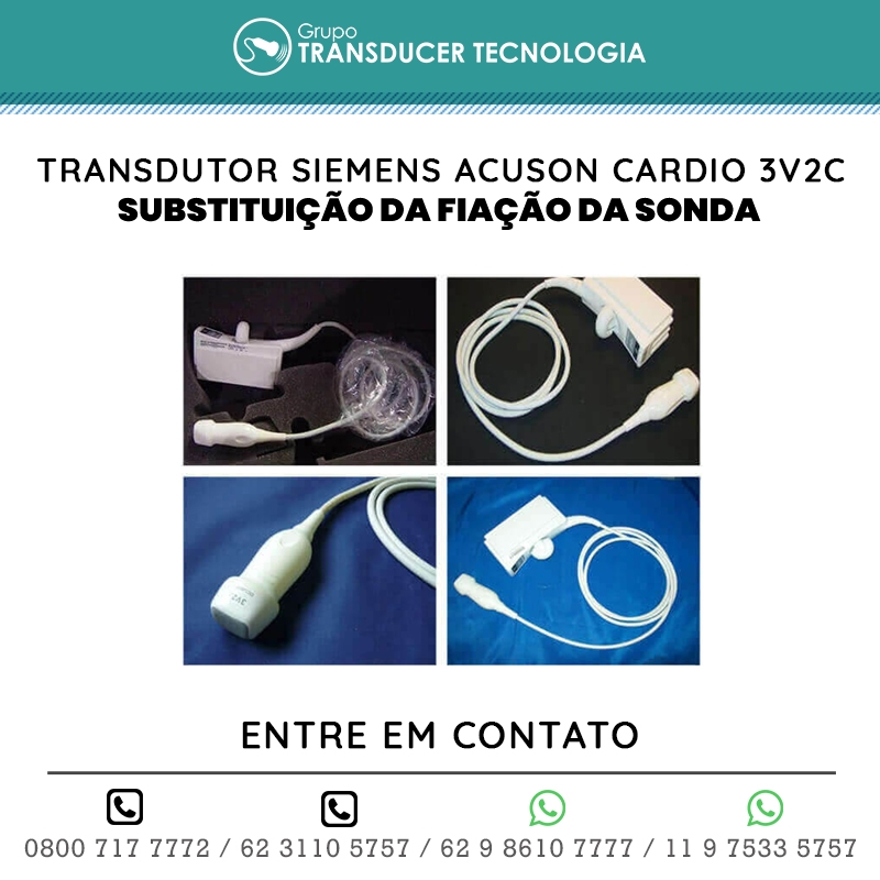 SUBSTITUICAO DA FIACAO DA SONDA TRANSDUTOR SIEMENS ACUSON CARDIO 3V2C