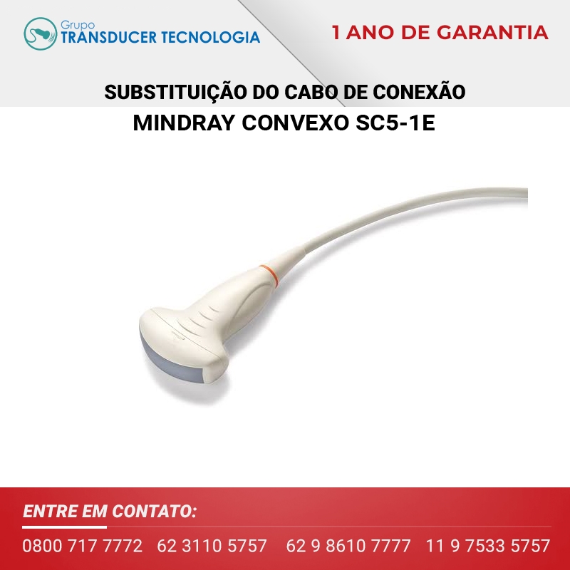 SUBSTITUICAO DO CABO DE CONEXAO TRANSDUTOR MINDRAY CONVEXO SC5 1E