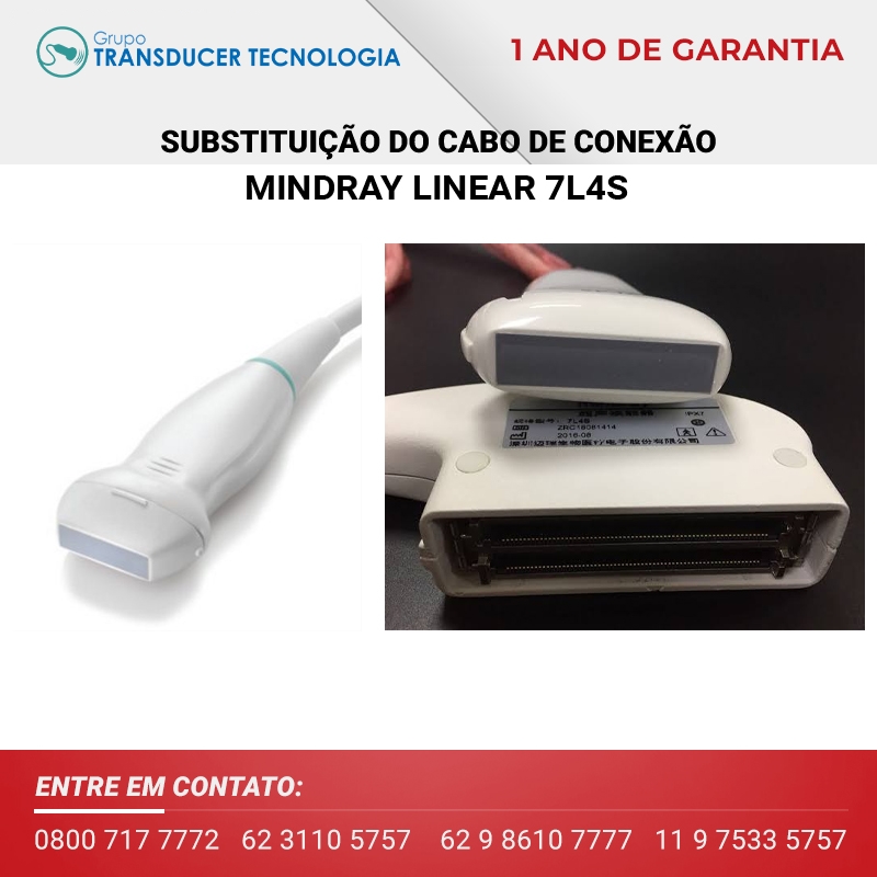 SUBSTITUICAO DO CABO DE CONEXAO TRANSDUTOR MINDRAY LINEAR 7L4S