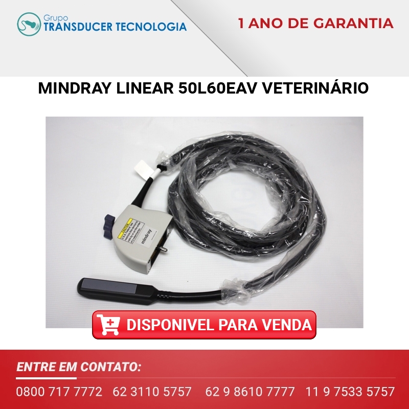 TRANSDUTOR MINDRAY LINEAR 50L60EAV VETERINARIO DISPONIVEL PARA VENDA
