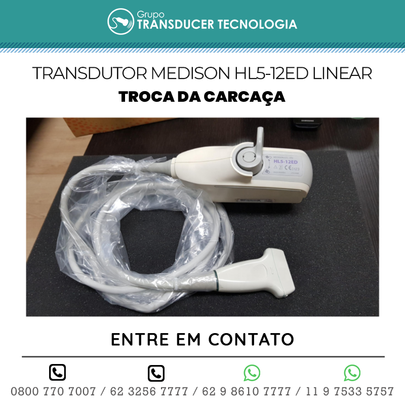 TROCA DA CARCACA TRANSDUTOR MEDISON HL5 12ED LINEAR