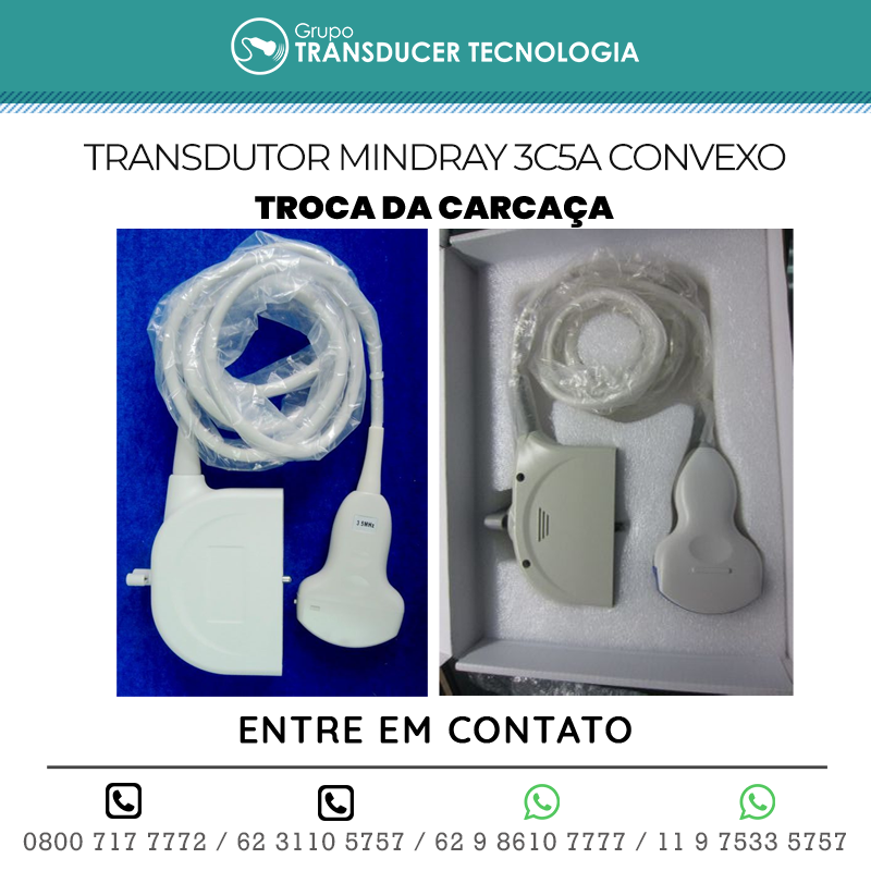 TROCA DA CARCACA TRANSDUTOR MINDRAY 3C5A CONVEXO
