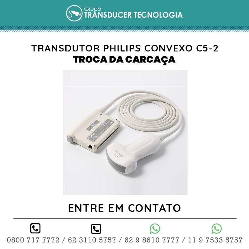 TROCA DA CARCACA TRANSDUTOR PHILIPS CONVEXO C5 2