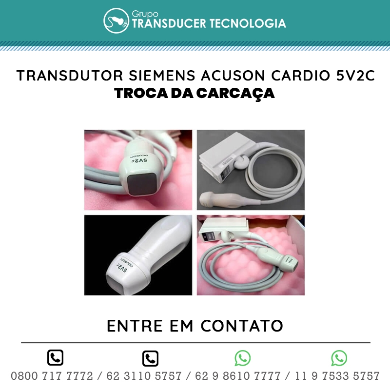 TROCA DA CARCACA TRANSDUTOR SIEMENS ACUSON CARDIO 5V2C