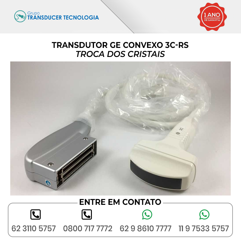 TROCA DOS CRISTAIS TRANSDUTOR GE CONVEXO 3C RS