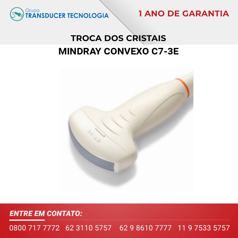 TROCA DOS CRISTAIS TRANSDUTOR MINDRAY CONVEXO C7 3E