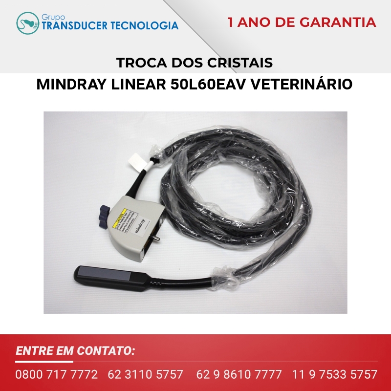 TROCA DOS CRISTAIS TRANSDUTOR MINDRAY LINEAR 50L60EAV VETERINARIO