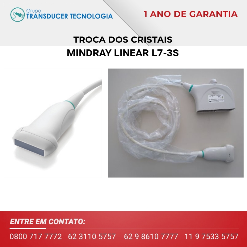 TROCA DOS CRISTAIS TRANSDUTOR MINDRAY LINEAR L7 3S