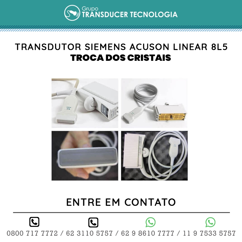 TROCA DOS CRISTAIS TRANSDUTOR SIEMENS ACUSON LINEAR 8L5