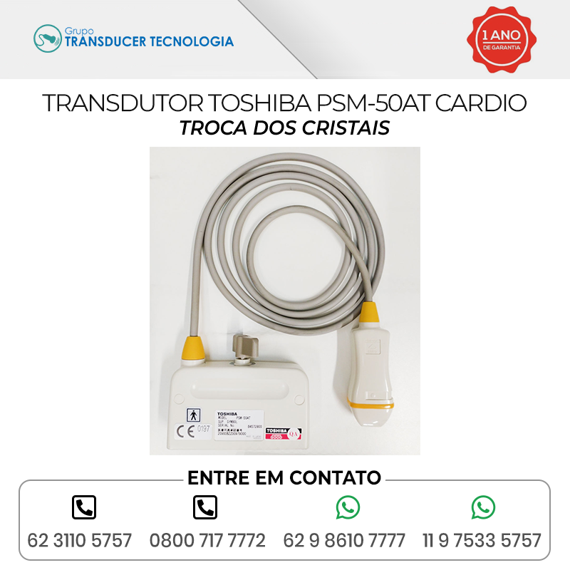 TROCA DOS CRISTAIS TRANSDUTOR TOSHIBA PSM 50AT CARDIO