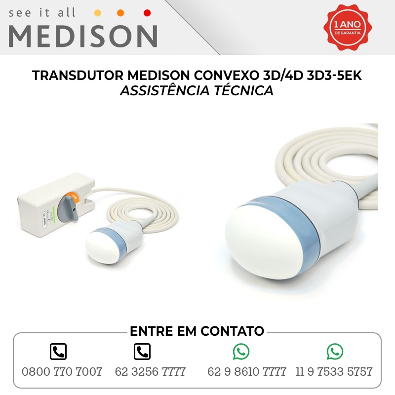 ASSISTÊNCIA TÉCNICA TRANSDUTOR MEDISON CONVEXO 3D 4D 3D3 5EK