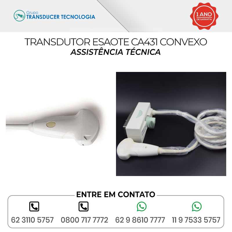 ASSISTENCIA TECNICA TRANSDUTOR ESAOTE CA431 CONVEXO