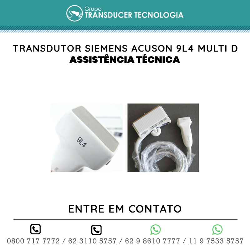 ASSISTENCIA TECNICA TRANSDUTOR SIEMENS ACUSON 9L4 MULTI D