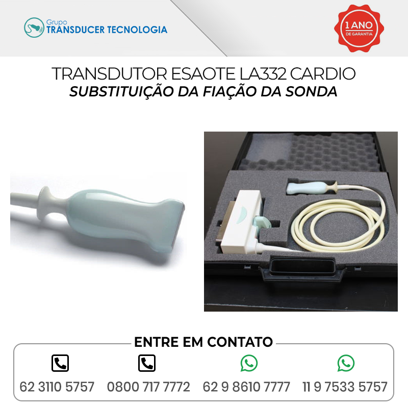 SUBSTITUICAO DA FIACAO DA SONDA TRANSDUTOR ESAOTE LA332 CARDIO