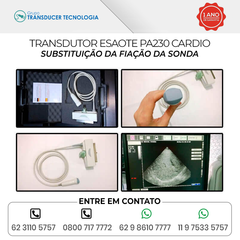 SUBSTITUICAO DA FIACAO DA SONDA TRANSDUTOR ESAOTE PA230 CARDIO