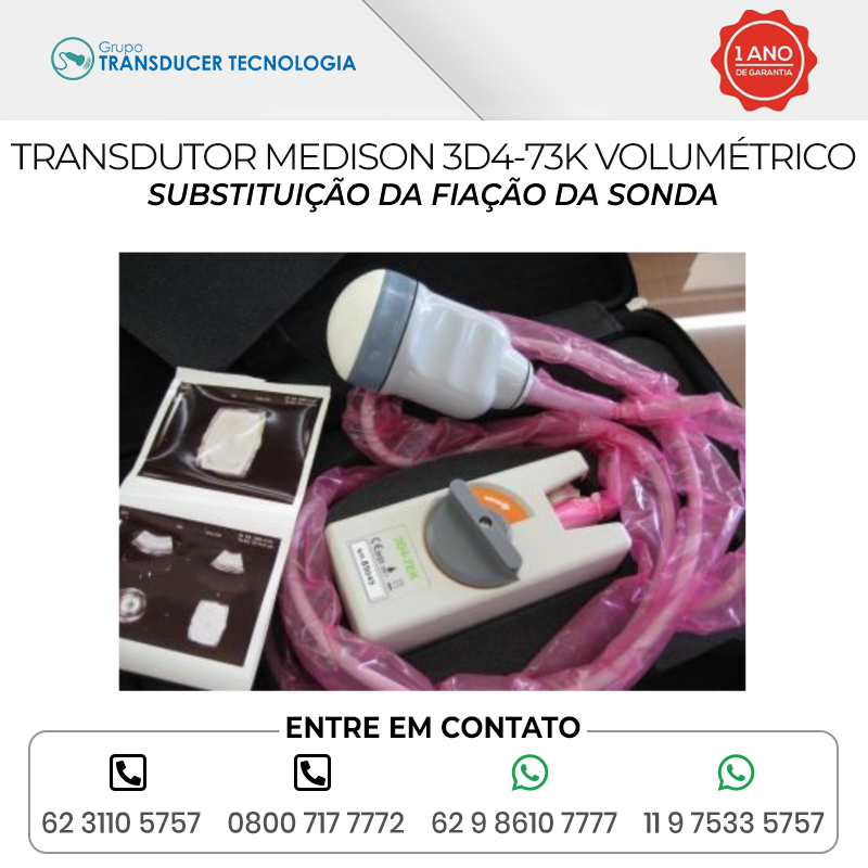 SUBSTITUICAO DA FIACAO DA SONDA TRANSDUTOR MEDISON 3D4 73K VOLUMETRICO