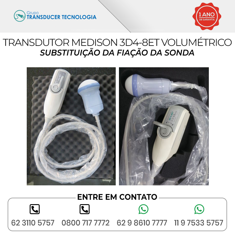 SUBSTITUICAO DA FIACAO DA SONDA TRANSDUTOR MEDISON 3D4 8ET VOLUMETRICO