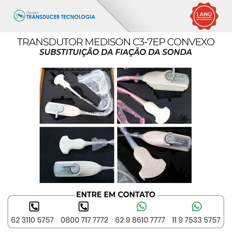 SUBSTITUICAO DA FIACAO DA SONDA TRANSDUTOR MEDISON C3 7EP CONVEXO