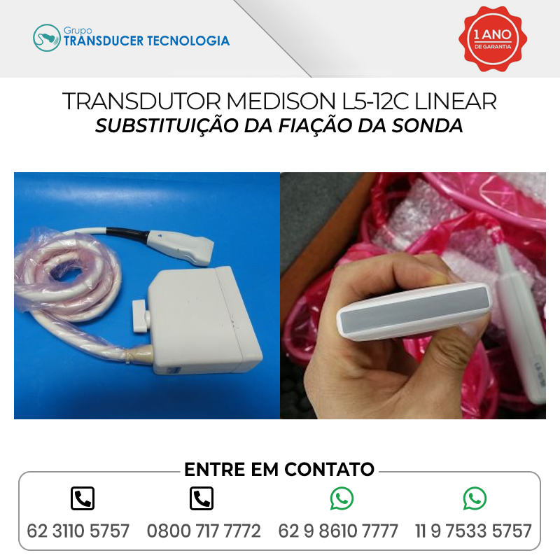 SUBSTITUICAO DA FIACAO DA SONDA TRANSDUTOR MEDISON L5 12C LINEAR