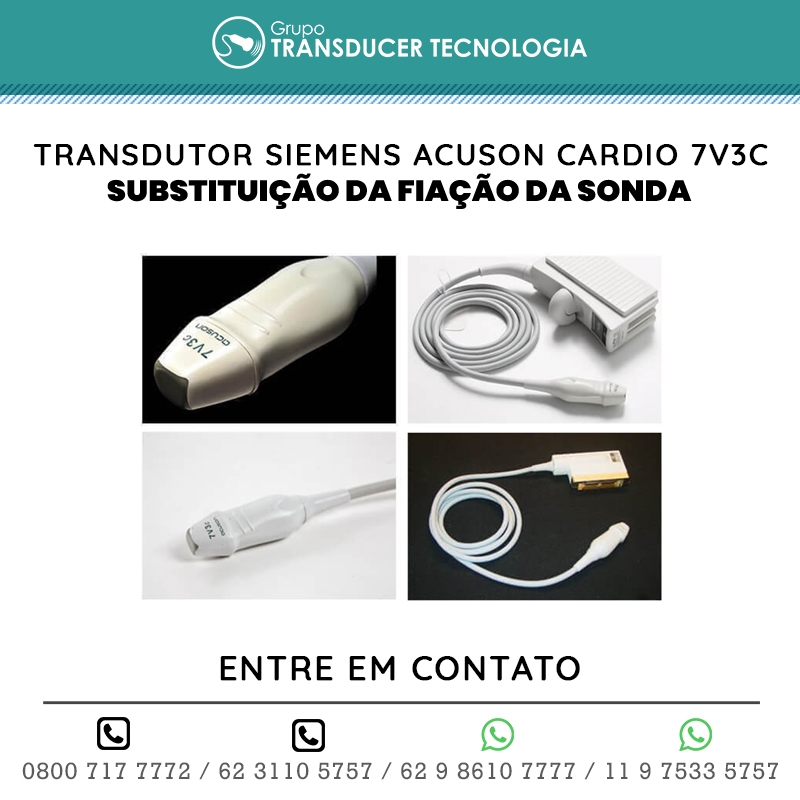 SUBSTITUICAO DA FIACAO DA SONDA TRANSDUTOR SIEMENS ACUSON CARDIO 7V3C