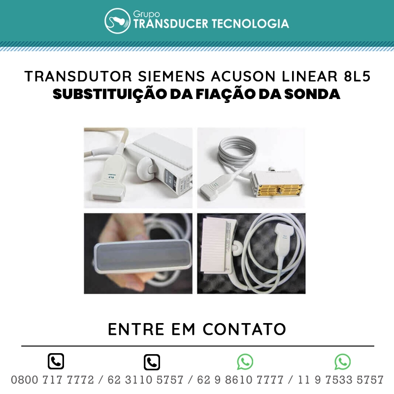 SUBSTITUICAO DA FIACAO DA SONDA TRANSDUTOR SIEMENS ACUSON LINEAR 8L5