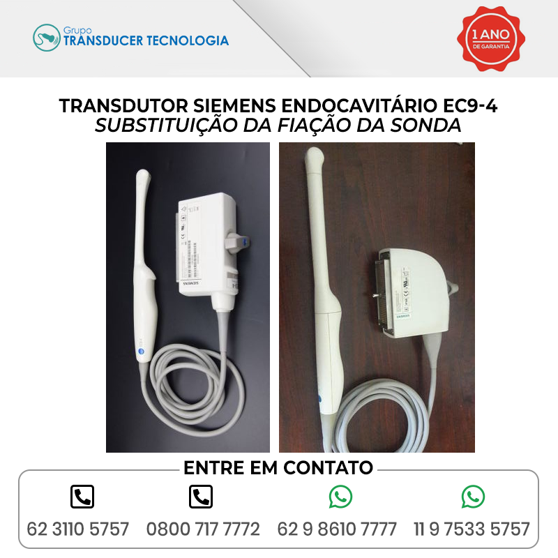 SUBSTITUICAO DA FIACAO DA SONDA TRANSDUTOR SIEMENS ENDOCAVITARIO EC9 4