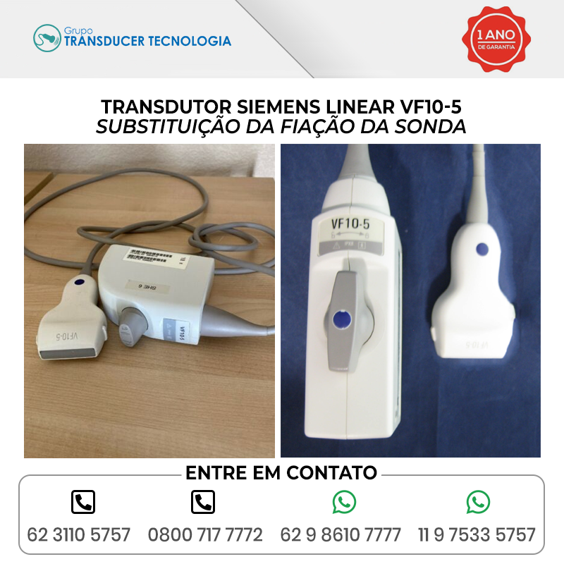 SUBSTITUICAO DA FIACAO DA SONDA TRANSDUTOR SIEMENS LINEAR VF10 5