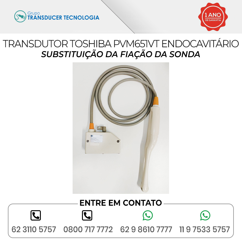 SUBSTITUICAO DA FIACAO DA SONDA TRANSDUTOR TOSHIBA PVM 651VT ENDOCAVITARIO
