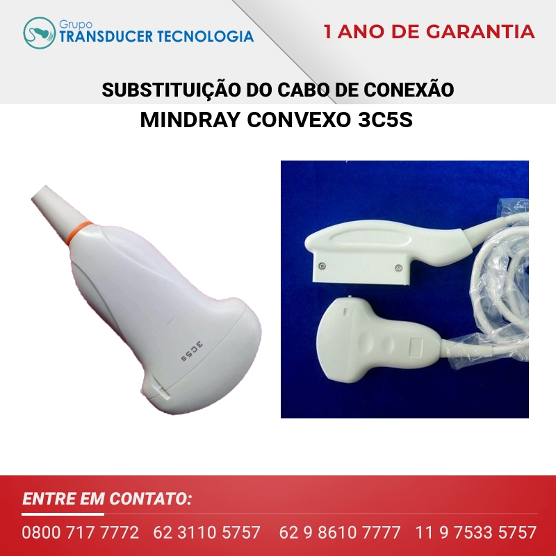 SUBSTITUICAO DO CABO DE CONEXAO TRANSDUTOR MINDRAY CONVEXO 3C5S