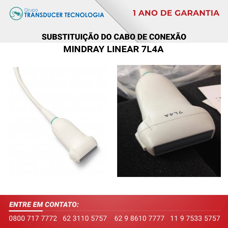 SUBSTITUICAO DO CABO DE CONEXAO TRANSDUTOR MINDRAY LINEAR 7L4A