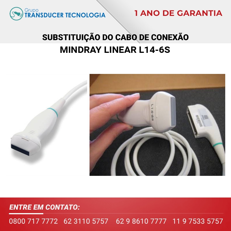 SUBSTITUICAO DO CABO DE CONEXAO TRANSDUTOR MINDRAY LINEAR L14 6S