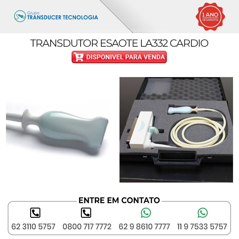 TRANSDUTOR ESAOTE LA332 CARDIO DISPONIVEL PARA VENDA