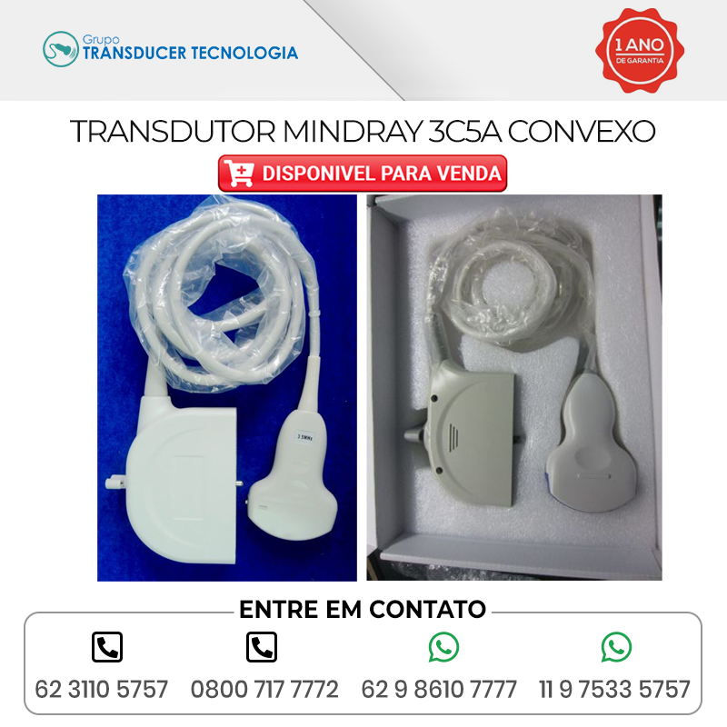 TRANSDUTOR MINDRAY 3C5A CONVEXO DISPONIVEL PARA VENDA