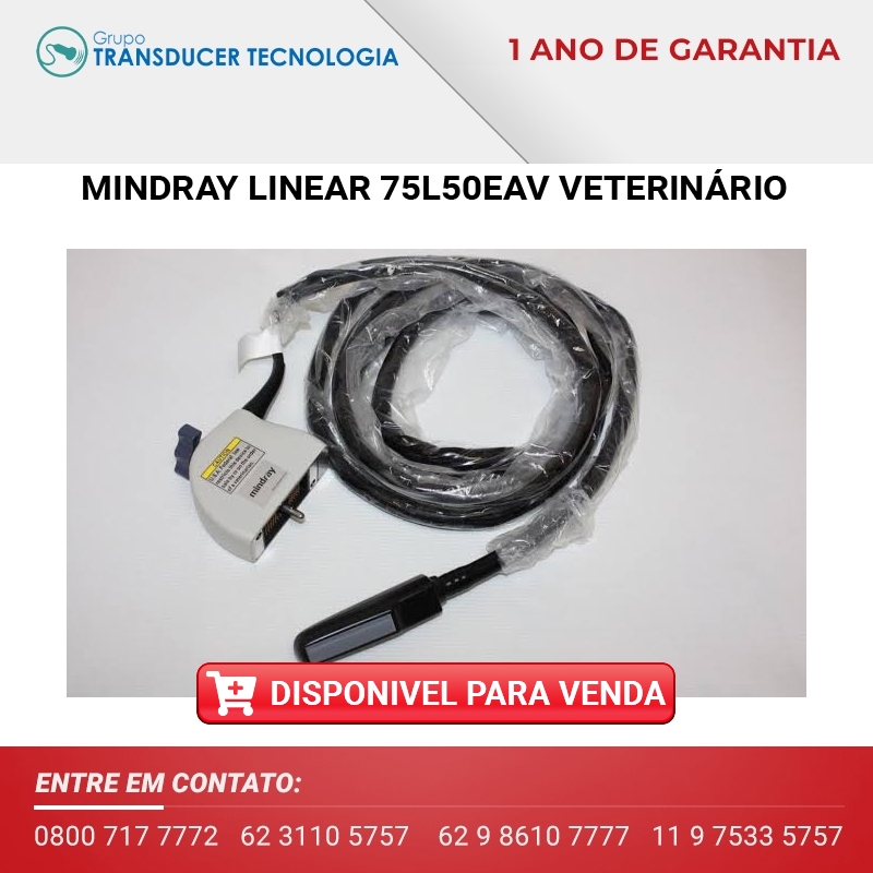 TRANSDUTOR MINDRAY LINEAR 75L50EAV VETERINARIO DISPONIVEL PARA VENDA