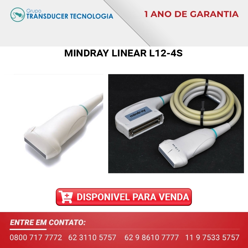 TRANSDUTOR MINDRAY LINEAR L12 4S DISPONIVEL PARA VENDA