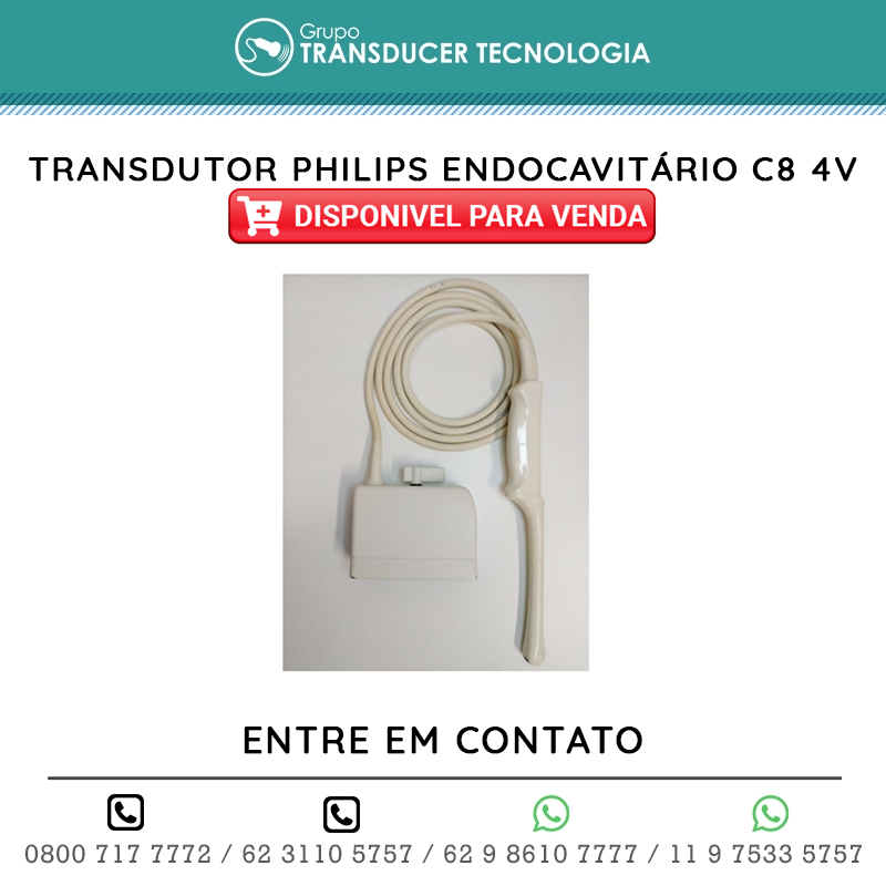 TRANSDUTOR PHILIPS ENDOCAVITARIO C8 4V DISPONIVEL PARA VENDA