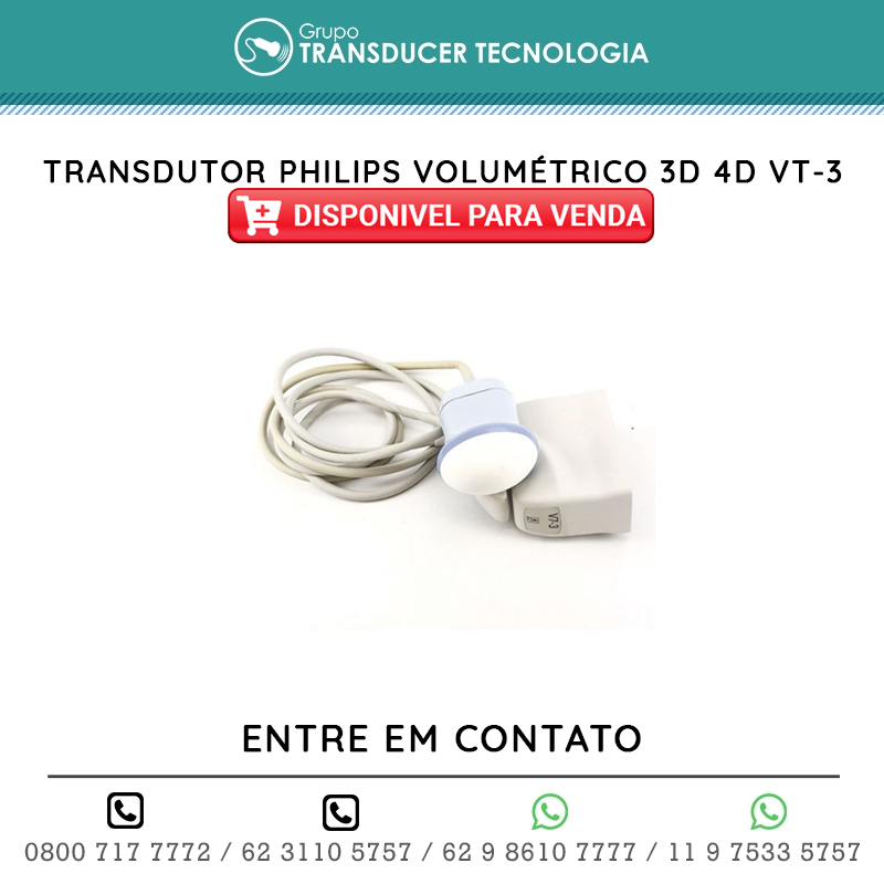 TRANSDUTOR PHILIPS VOLUMETRICO 3D 4D VT 3 DISPONIVEL PARA VENDA