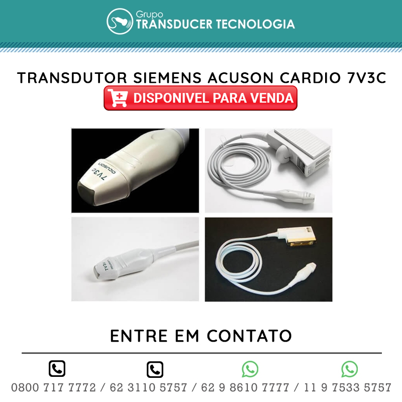 TRANSDUTOR SIEMENS ACUSON CARDIO 7V3C DISPONIVEL PARA VENDA