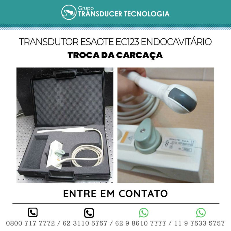 TROCA DA CARCACA TRANSDUTOR ESAOTE EC123 ENDOCAVITARIO