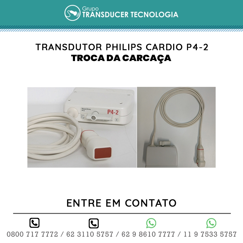 TROCA DA CARCACA TRANSDUTOR PHILIPS CARDIO P4 2