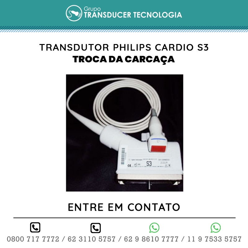 TROCA DA CARCACA TRANSDUTOR PHILIPS CARDIO S3