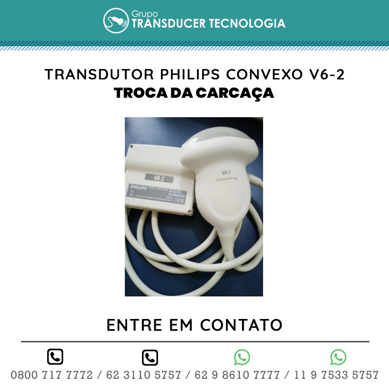 TROCA DA CARCACA TRANSDUTOR PHILIPS CONVEXO V6 2