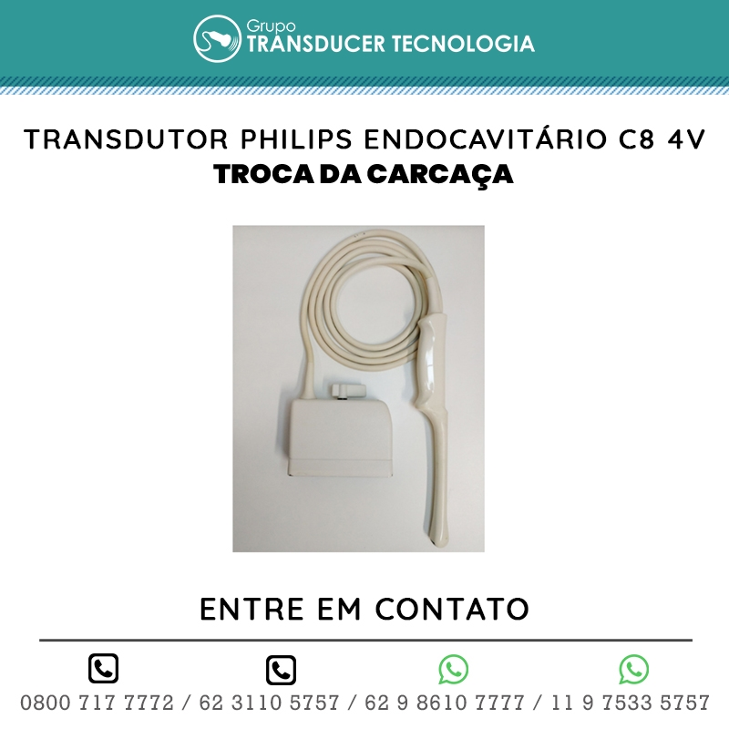 TROCA DA CARCACA TRANSDUTOR PHILIPS ENDOCAVITARIO C8 4V